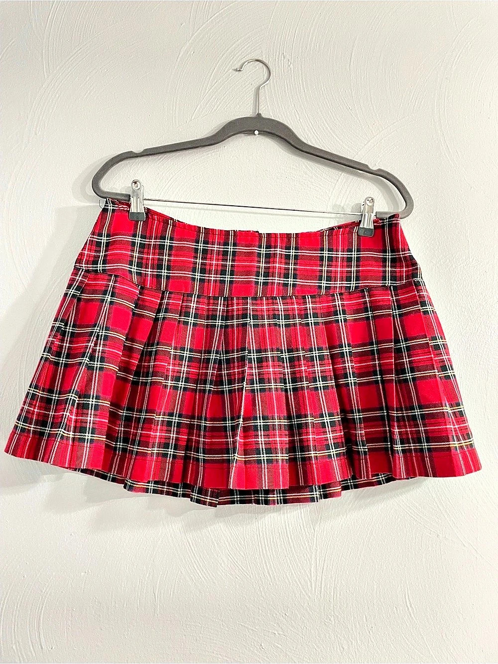 TRIPP NYC Red Tartan Plaid Pleated Mini Skirt Punk Goth Y2K Size large